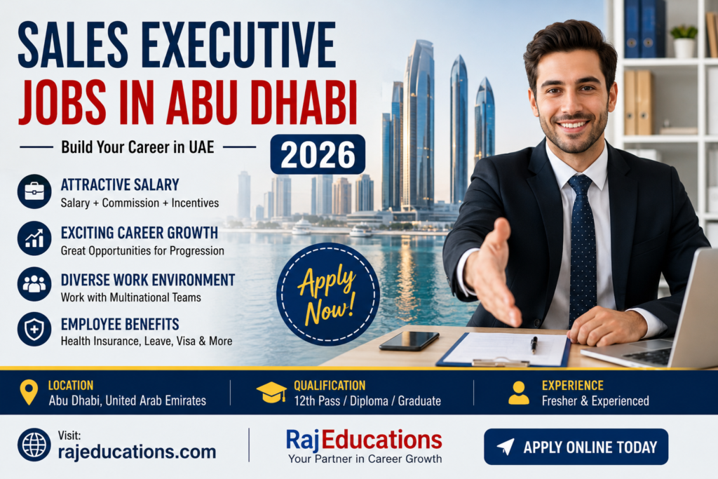 Sales Executive Jobs in Abu Dhabi 2026 – UAE Salary, Eligibility & Apply Online